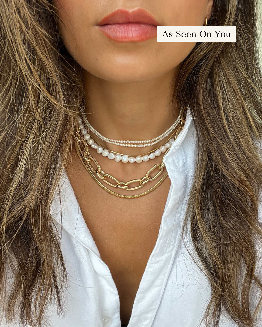 Double Wrap Pearl Necklace