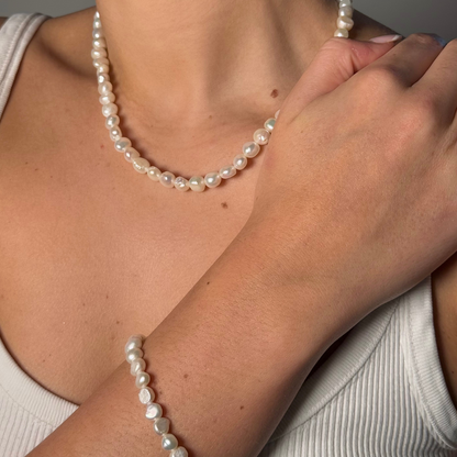 Baroque Pearl Necklace &amp; Bracelet Set