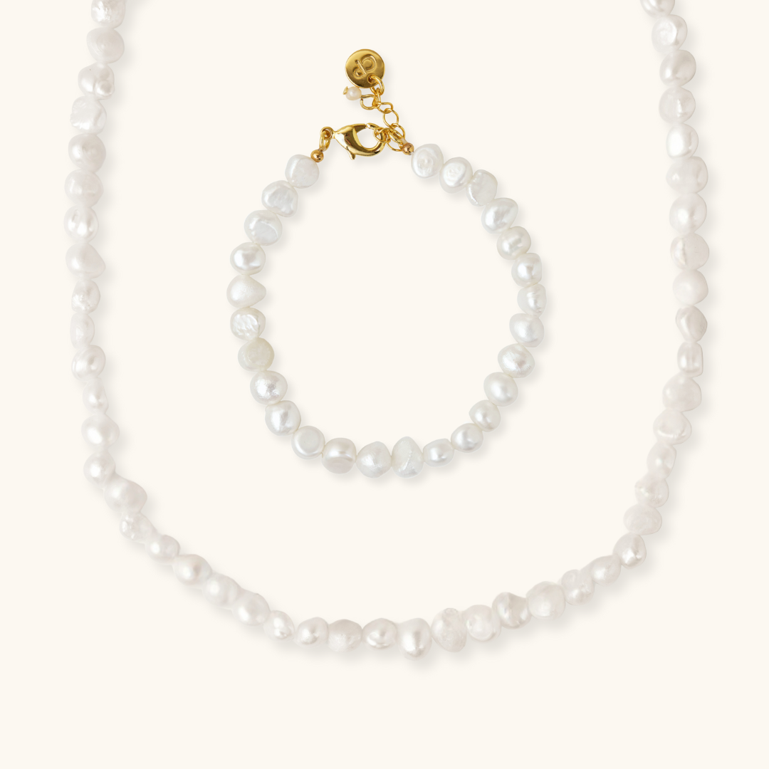 Baroque Pearl Necklace & Bracelet Set