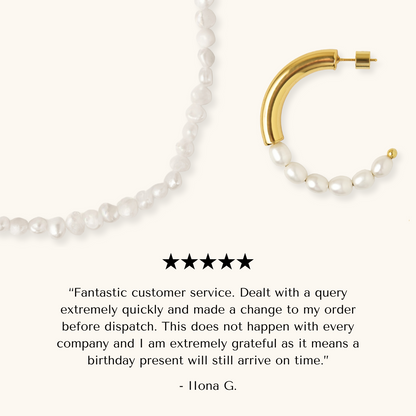 Baroque Necklace &amp; Hoop Set