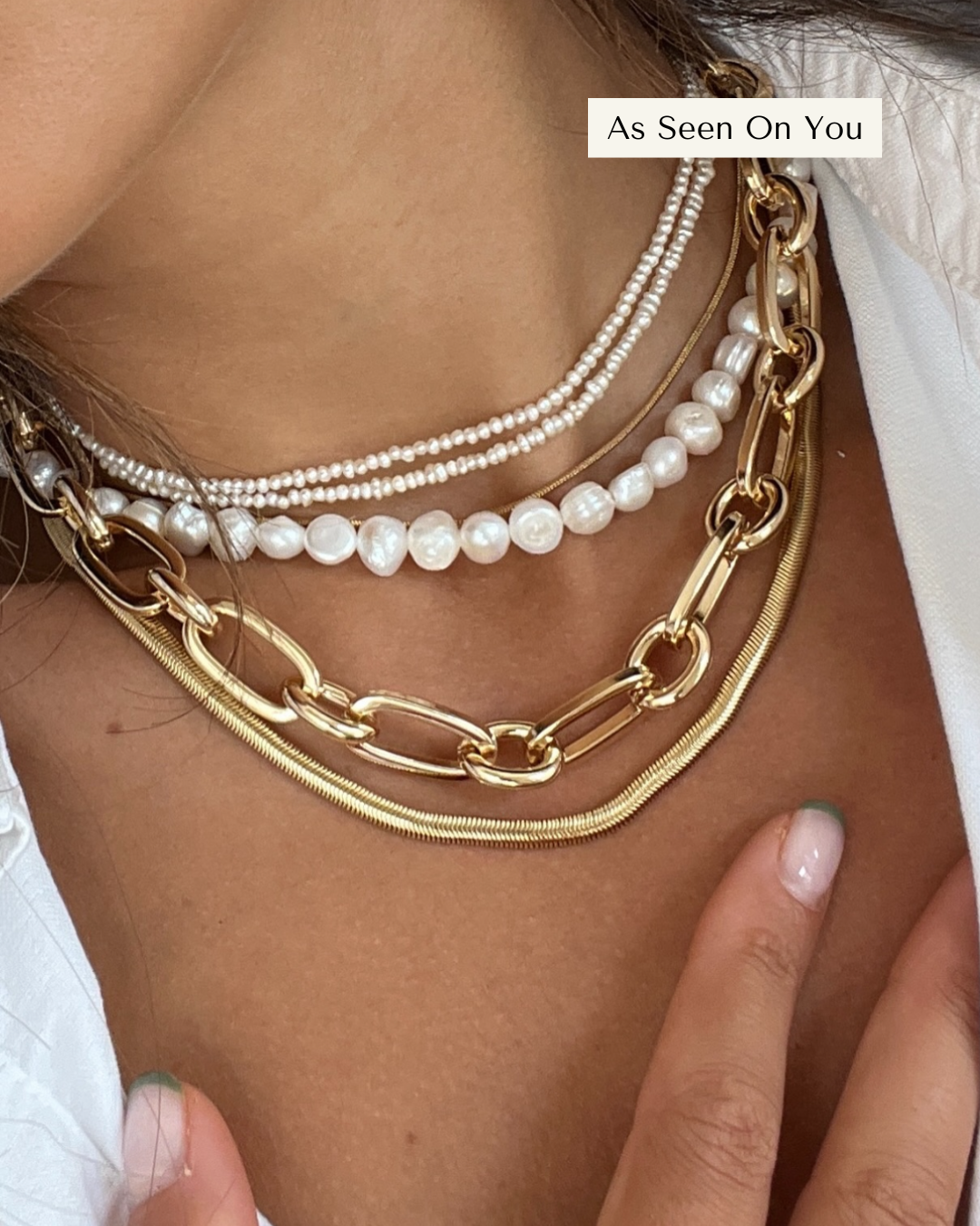 Double Wrap Pearl Necklace