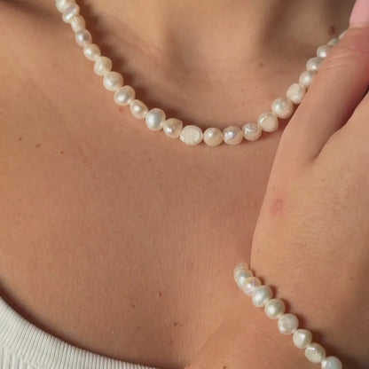 Baroque Pearl Necklace &amp; Bracelet Set